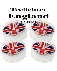 Union Jack Teelichter, England-Partydekoration