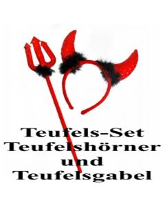 Teufels Set,Teufelshörner und Teufelsgabel, Verkleidung zu Hen Night, Hen Party und Junggesellinnenabschied