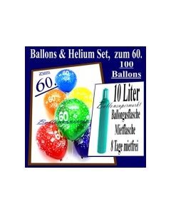 Zum 60. Geburtstag, 100 Luftballons mit Helium / inkl. Versand und Abholung