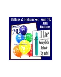 Zum 70. Geburtstag, 100 Luftballons mit Helium / inkl. Versand und Abholung