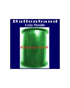 Ballonband, Luftballonbänder 1 Rolle 400 m, Grün Metallic