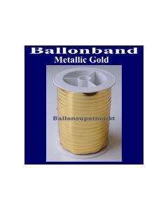 Ballonband, Luftballonbänder 1 Rolle 250 m, Metallic-Gold