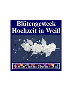 Blütengesteck-Hochzeitsdeko in Creme-Weiß