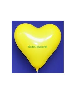 Herzluftballon, 40-45 cm, Gelb, 1 Stück