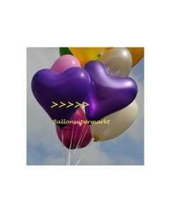 Herzluftballon, 40-45 cm, Violett Metallic, 1 Stück