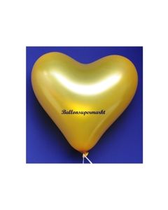 Herzluftballon, 40-45 cm, Gold-Metallic, 1 Stück