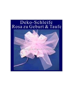 Deko-Schleife zu Geburt und Taufe, Rosa
