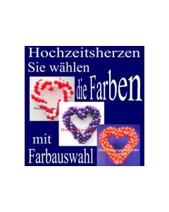 Dekoration zur Hochzeit, Herzdekoration aus Luftballons mit Farbauswahl