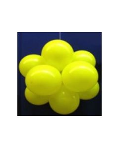 Ballonkugel mit Luftballons, Latex 30cm Ø, 15 Stück / Gelb