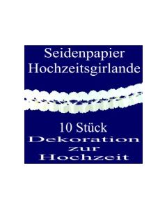 Seidenpapiergirlanden 10Stck. Weiß