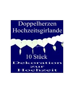 Doppelherzgirlanden 10Stck. Weiß