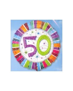 Folienballon Geburtstag 50., Birthday Prismatic (heliumgefüllt)