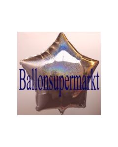 Sternballon, Silber, holografisch, Luftballon Stern, Ballonstern, Ballon in Sternform mit Ballongas Helium