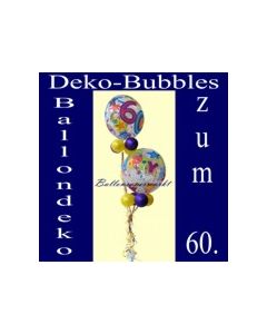 Ballondeko-Ballons zum 60. Geburtstag, Deko-Bubbles