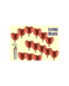 Loving Hearts Folienballons 20 Stück Herzluftballons in Rot