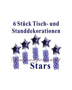 Dekoration Silvester, Stars, 6 Stück, Ballondekorationen zur Silvesterparty