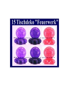 Tischdeko Luftballons Feuerwerk, 15 Stück