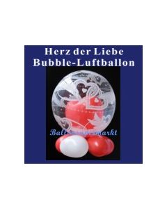 Herz der Liebe, Bubble Luftballon (mit Helium)