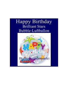 Happy Birthday Brilliant Stars, Bubble Luftballon (mit Helium)