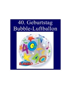 40. Geburtstag, Bubble Luftballon (mit Helium)