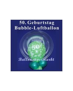 50. Geburtstag, Bubble Luftballon (mit Helium)