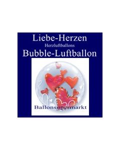 Liebe, Herzen und Herzluftballons, Bubble Luftballon (mit Helium)