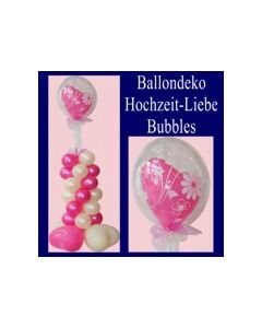 Ballondeko, Hochzeit und Liebe, Bubble Luftballon (mit Helium)