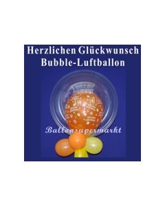 Herzlichen Glückwunsch, Bubble Luftballon (mit Helium)