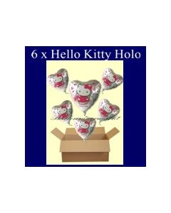 Hello Kitty Herzluftballons mit Helium, Kindergeburtstag Geschenke, 6 Stück