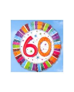 Folienballon Geburtstag 60.,Birthday Prismatic (ohne Helium)