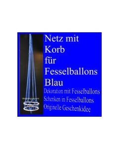 Fesselballon-Netz mit Korb, Blau