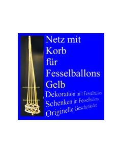 Fesselballon-Netz mit Korb, Gelb