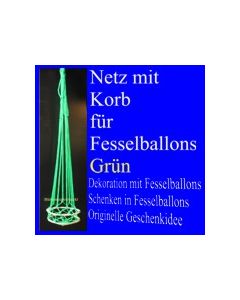 Fesselballon-Netz mit Korb, Grün