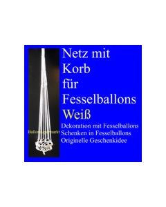 Fesselballon-Netz mit Korb, Weiß