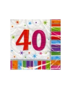 Geburtstag 40 Deko Servietten &quot;Radiant Birthday&quot;