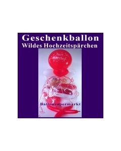 Geschenkballon Hochzeit: Wildes Hochzeitspärchen im Hochzeitsballon