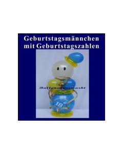 Geburtstagsmännchen mit Geburtstagszahlen 18-100