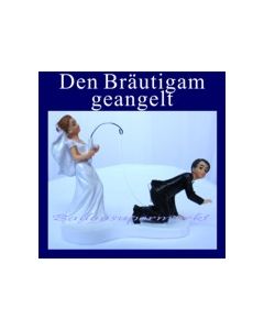 Hochzeitspaar-Deko: Den Bräutigam geangelt