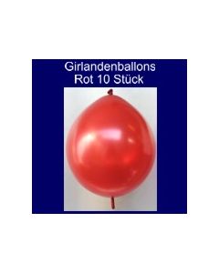 Kettenballons-Girlandenballons-Rot-Metallic, 10 Stück