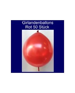 Kettenballons-Girlandenballons-Rot-Metallic, 50 Stück