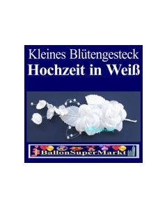 Kleines Blütengesteck-Hochzeitsdeko in Weiß