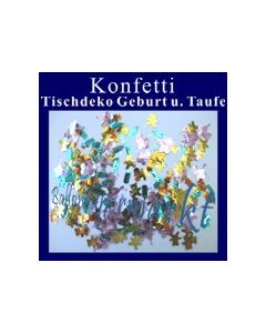 Konfetti, Tischdekoration zu Geburt und Taufe