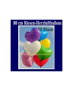 Riesenballons, Herzluftballons 10 Stück