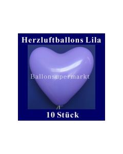 Herzluftballons Lila 10 Stück