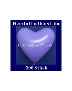 Herzluftballons Lila 200 Stück