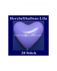 Herzluftballons Lila 20 Stück