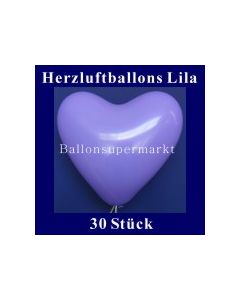 Herzluftballons Lila 30 Stück
