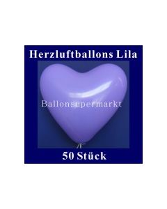 Herzluftballons Lila 50 Stück