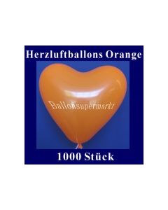 Herzluftballons Orange 1000 Stück