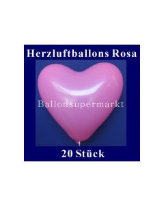 Herzluftballons Rosa 20 Stück